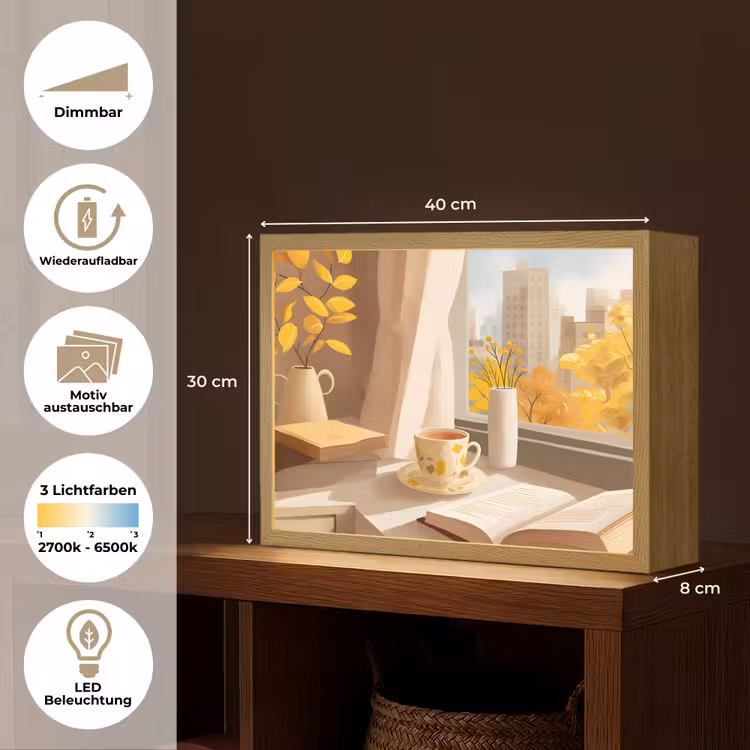 Lightbox - Wandleuchte - Tee - Buch - Tee - Herbst — 9