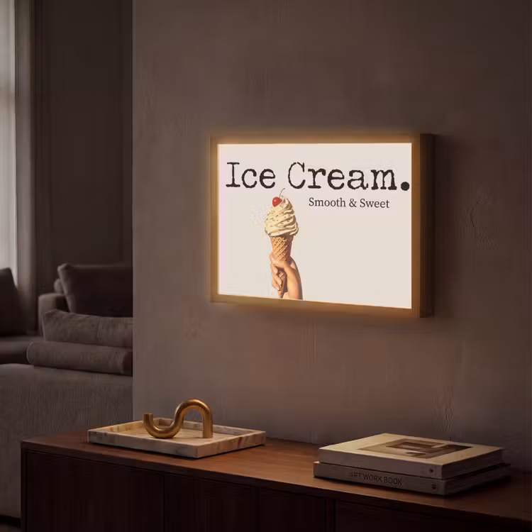 Lightbox - Wandleuchte - Speiseeis - Softeis - Bunt - Kirsche — 2
