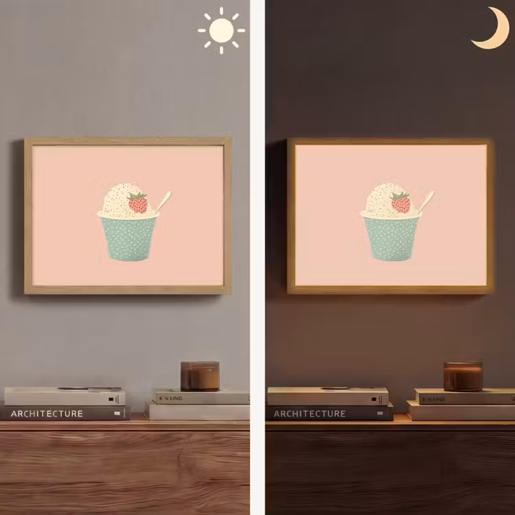 Lightbox - Wandleuchte - Tablett - Eiscreme - Erdbeere - Rosa — 5