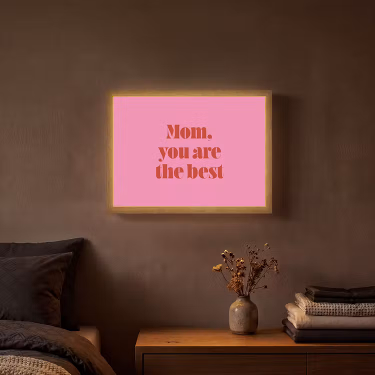 Lightbox - Wandleuchte - Mutter - Botschaft - Rosa — 3