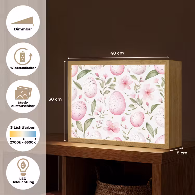 Lightbox - Wandleuchte - Muster - Eier - Rosa - Ostern — 9