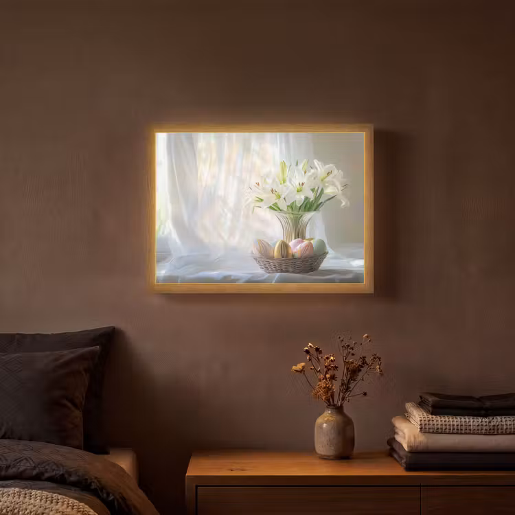 Lightbox - Wandleuchte - Vase - Eier - Blumen — 3