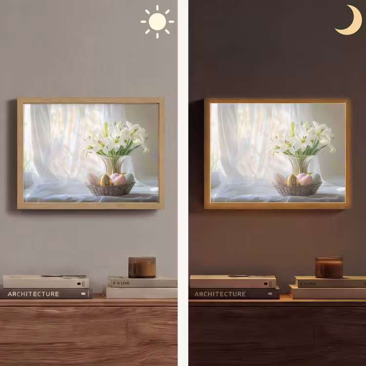 Lightbox - Wandleuchte - Vase - Eier - Blumen — 5