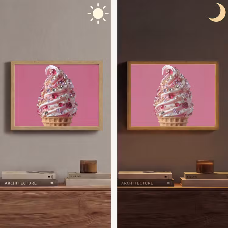 Lightbox - Wandleuchte - Softeis - Edelsteine - Rosa - Waffel — 5