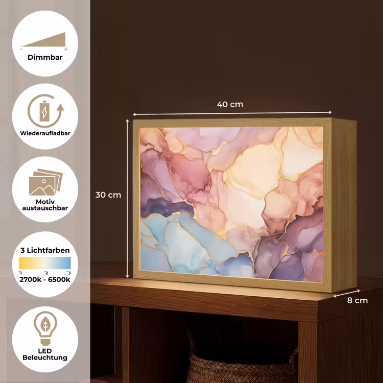 Lightbox - Wandleuchte - Marmor - Farbenfroh — 9