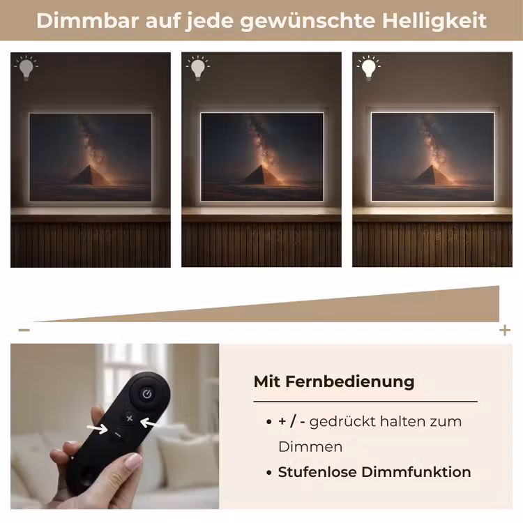 Lightbox - Wandleuchte - Pyramide - Wüste - Licht — 8