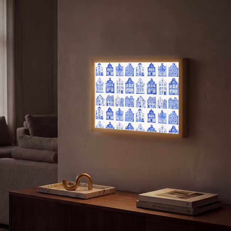 Lightbox - Wandleuchte - Muster - Häuser - Blau — 2