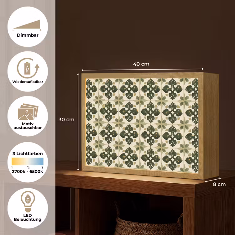 Lightbox - Wandleuchte - Muster - Fliese - Grün — 9