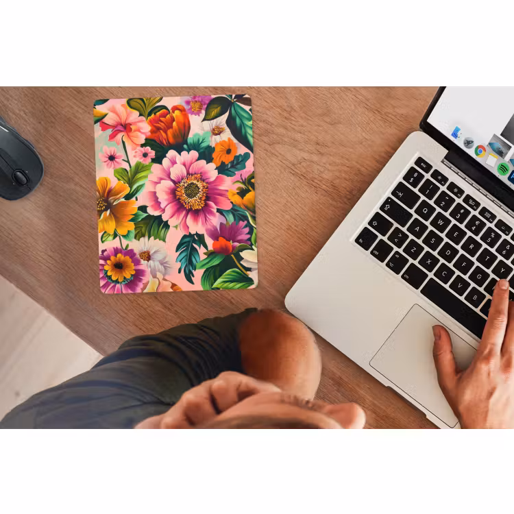 Mauspad - Blumen - Bunt - Rosa — 2