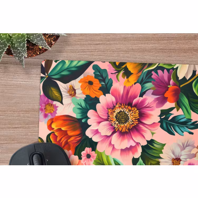 Mauspad - Blumen - Bunt - Rosa — 5