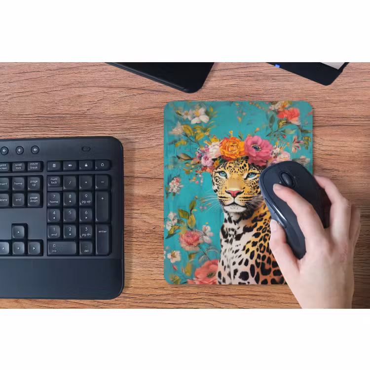 Mauspad - Leopard - Blumen - Krone — 3