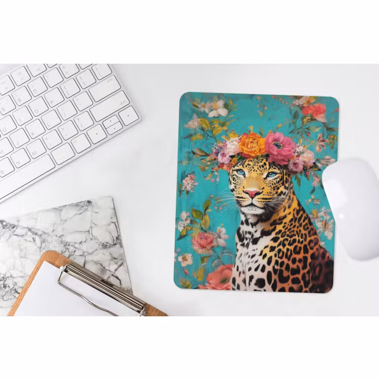 Mauspad - Leopard - Blumen - Krone — 4