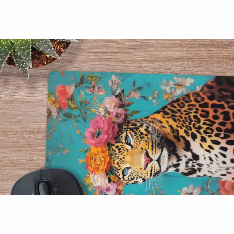 Mauspad - Leopard - Blumen - Krone — 5