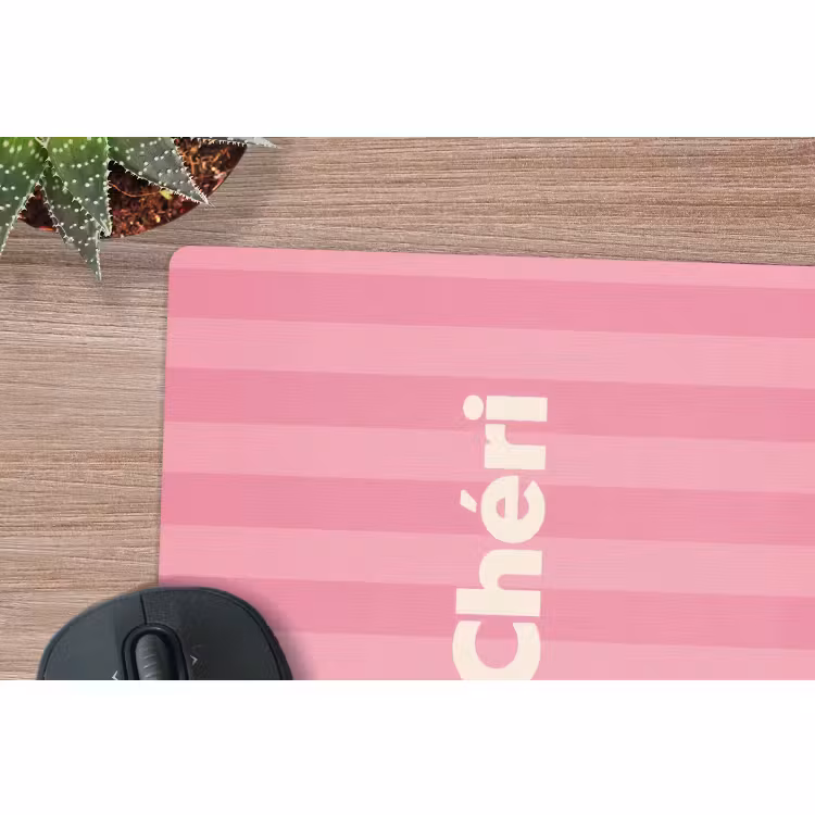 Mauspad - Gestreift - Rosa - Chéri — 5