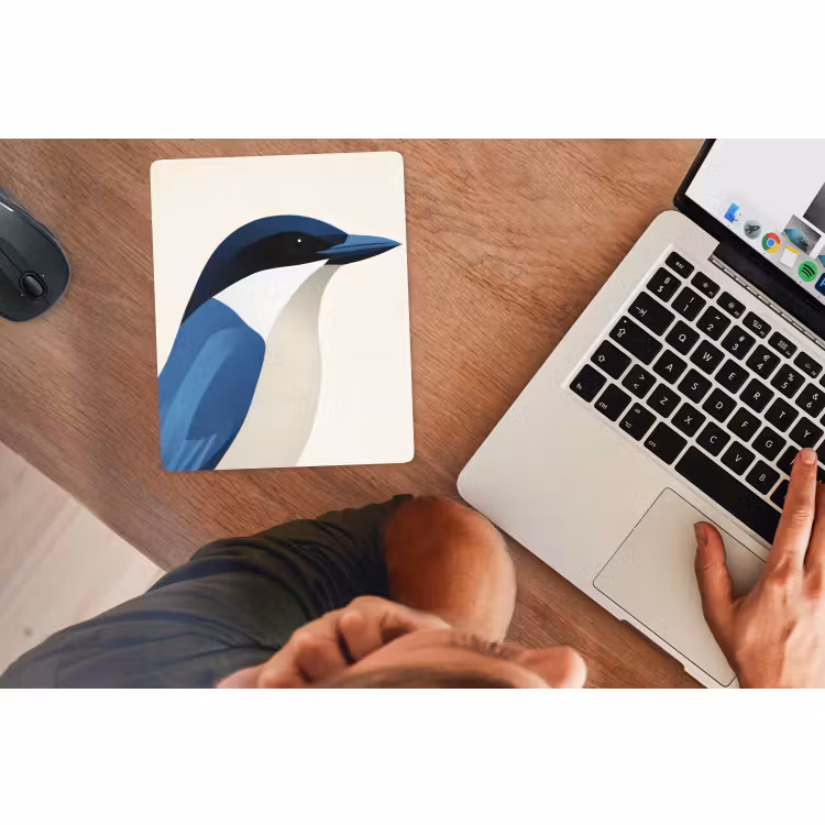 Mauspad - Illustration - Blau - Vogel — 2