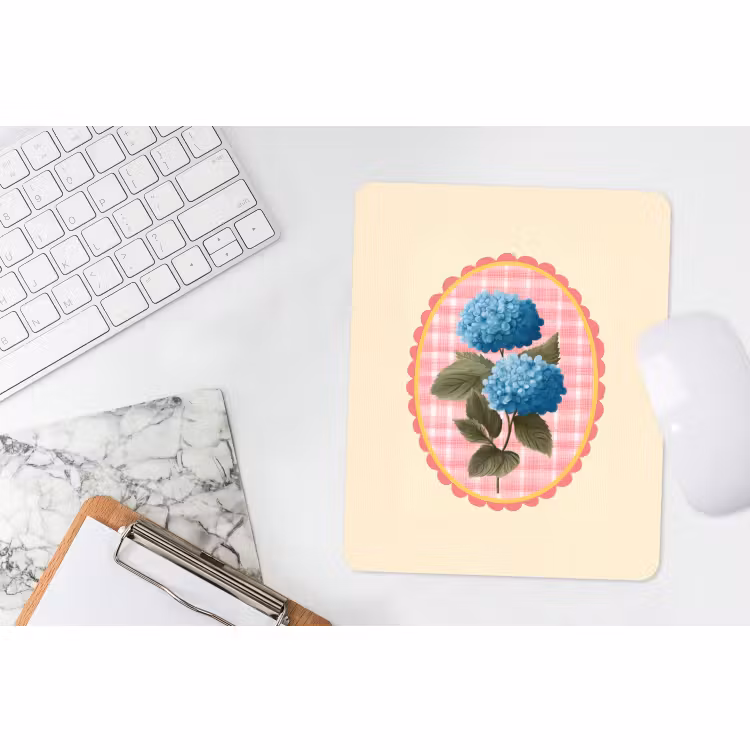 Mauspad - Blumen - Blau - Liste - Blätter — 4