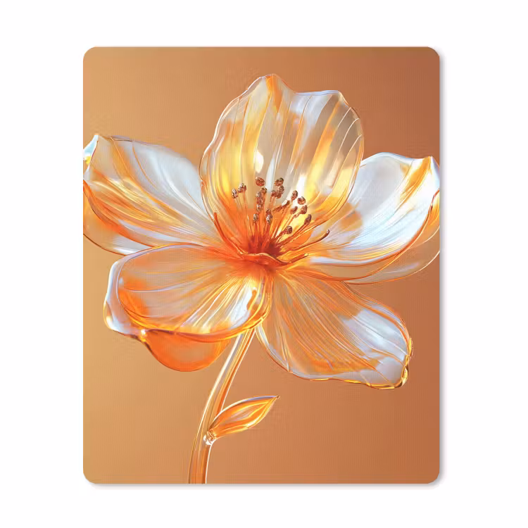 Mauspad - Gläser - Blume - Orange — 1