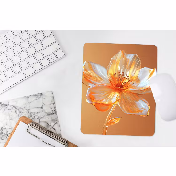 Mauspad - Gläser - Blume - Orange — 4