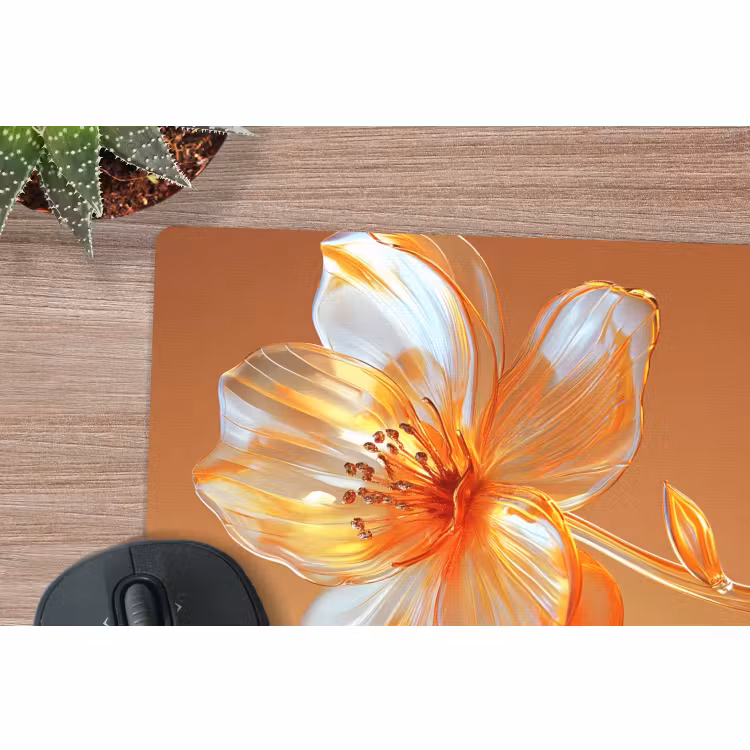 Mauspad - Gläser - Blume - Orange — 5
