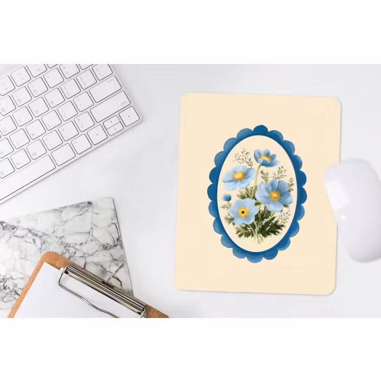 Mauspad - Liste - Blumen - Hellblau - Illustration — 4