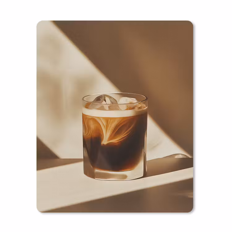 Mauspad - Glas - Eiskaffee - Schatten - Braun — 1