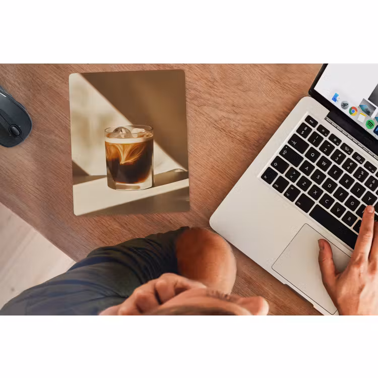 Mauspad - Glas - Eiskaffee - Schatten - Braun — 2
