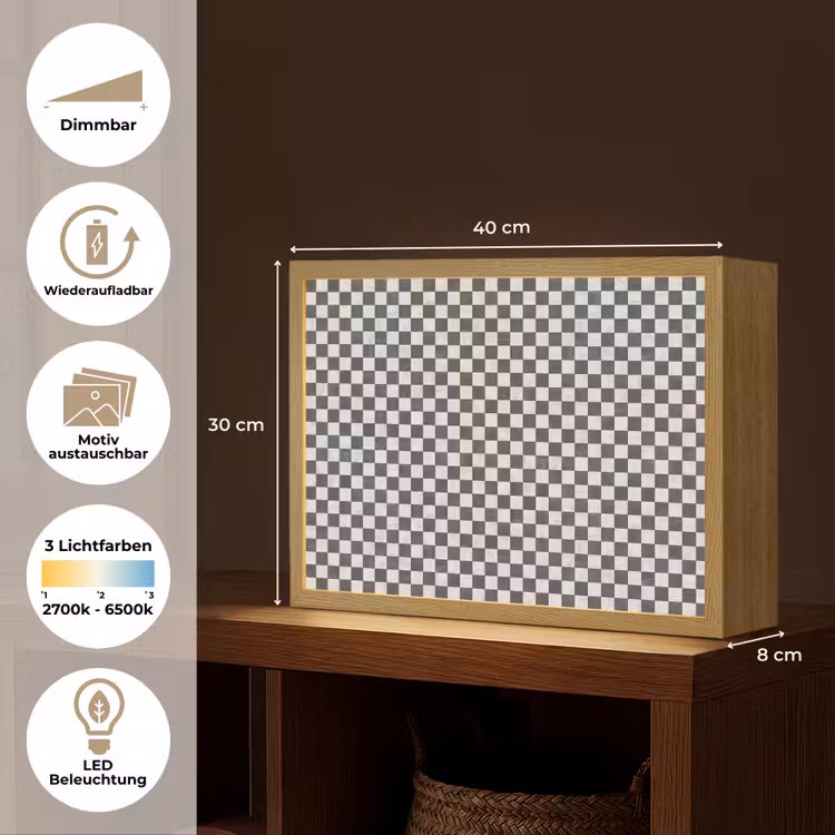 Lightbox - Wandleuchte - Marmor - Muster - Grau — 9