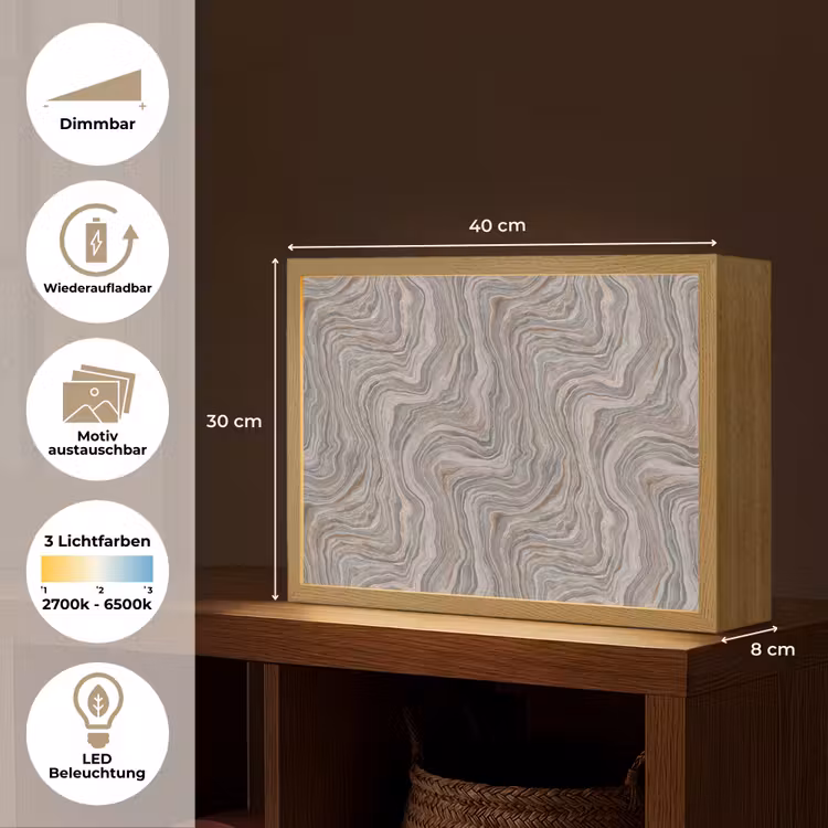 Lightbox - Wandleuchte - Muster - Textur - Grau — 9