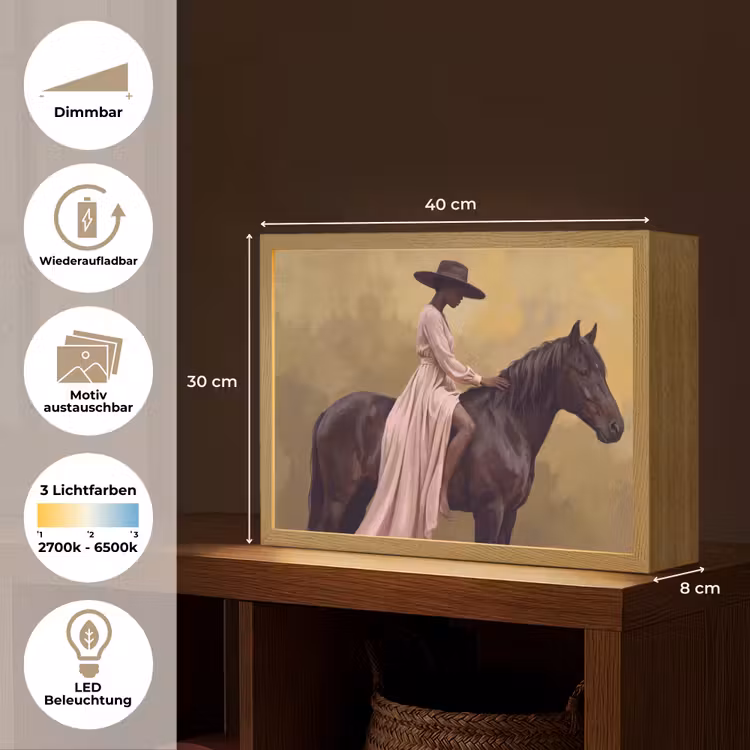 Lightbox - Wandleuchte - Pferd - Klassisch - Ocker — 9