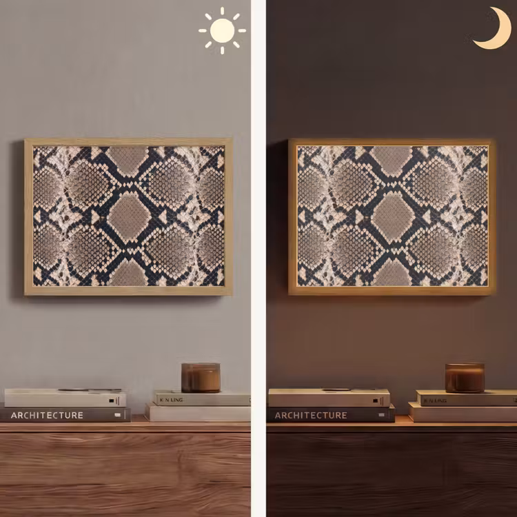 Lightbox - Wandleuchte - Schlangendruck - Python - Braun — 5