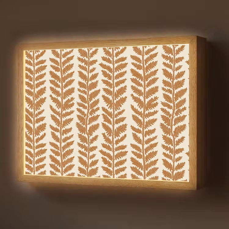 Lightbox - Wandleuchte - Textur - Blätter - Ocker — 1