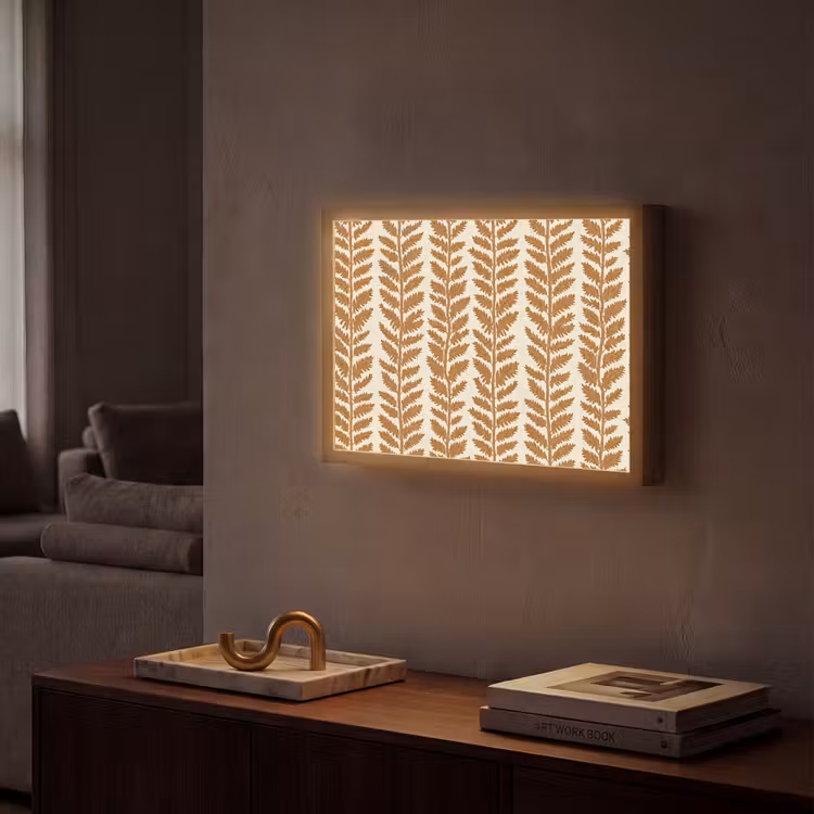 Lightbox - Wandleuchte - Textur - Blätter - Ocker — 2