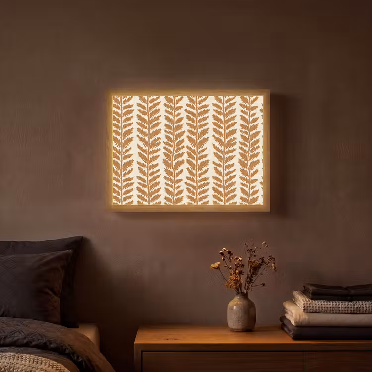 Lightbox - Wandleuchte - Textur - Blätter - Ocker — 3