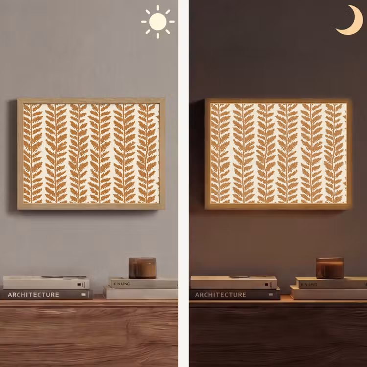 Lightbox - Wandleuchte - Textur - Blätter - Ocker — 5