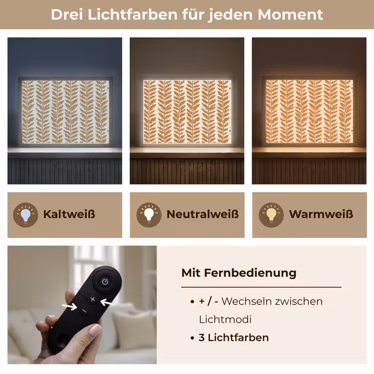 Lightbox - Wandleuchte - Textur - Blätter - Ocker — 7