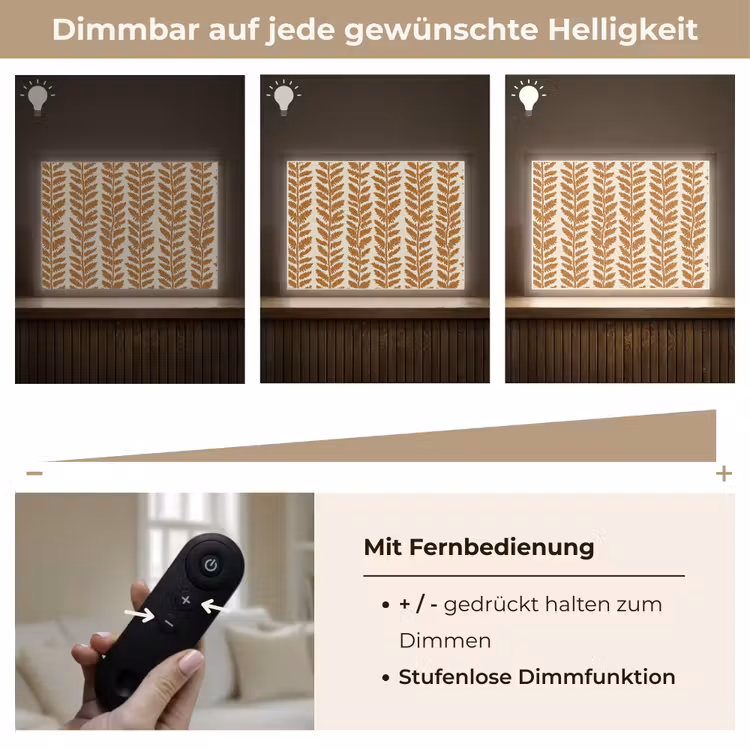 Lightbox - Wandleuchte - Textur - Blätter - Ocker — 8