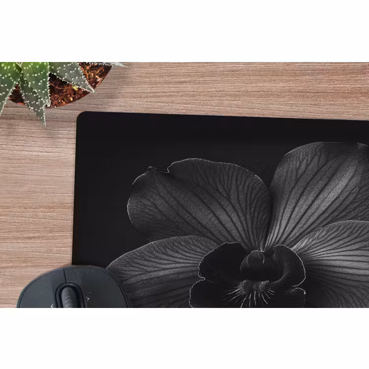 Mauspad - Schwarz - Blume - Orchidee — 5