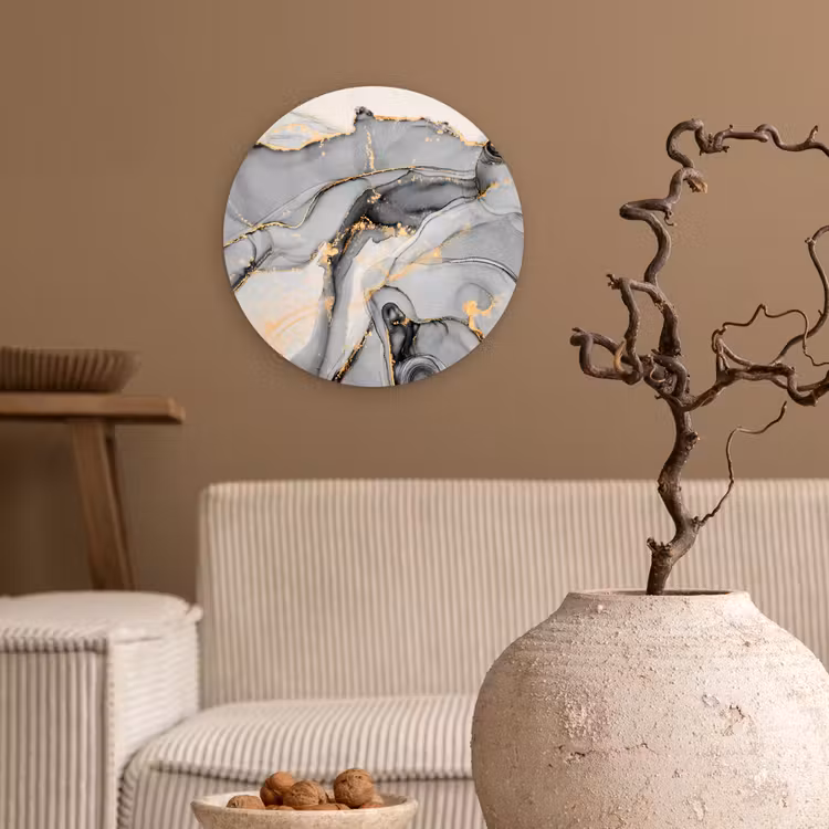 Forexbild Rund - Marmor - Gold - Grau — 2