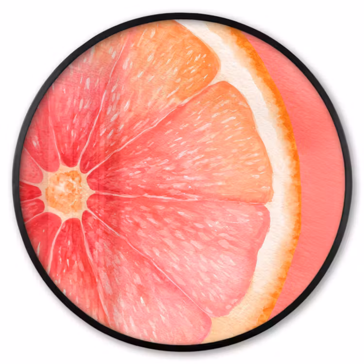 Fotorahmen rund ohne Passepartout - Grapefruit - Rosa - Lebendig — 1