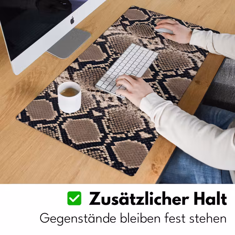 Schreibtischunterlage - Schlangendruck - Python - Braun — 3