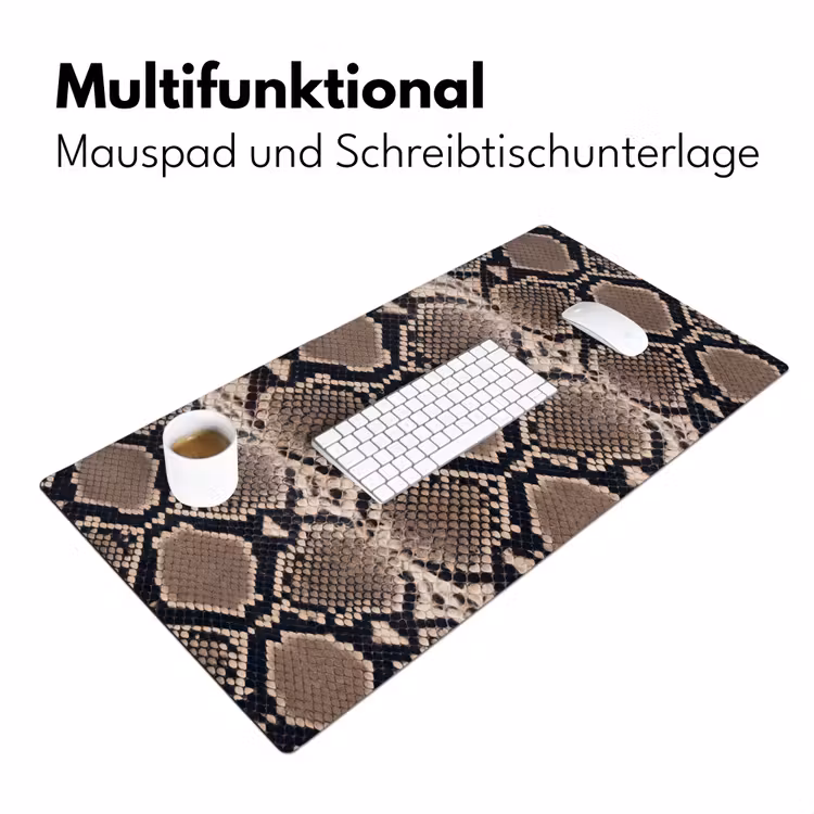 Schreibtischunterlage - Schlangendruck - Python - Braun — 4