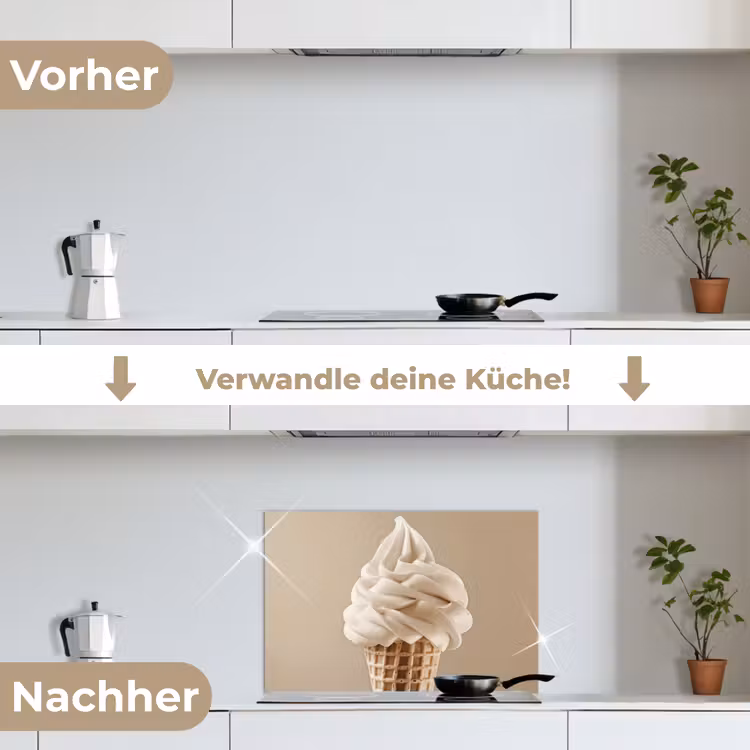 Rückwand der Küche - Eiscreme - Softeis - Cremig - Horn - Beige — 7