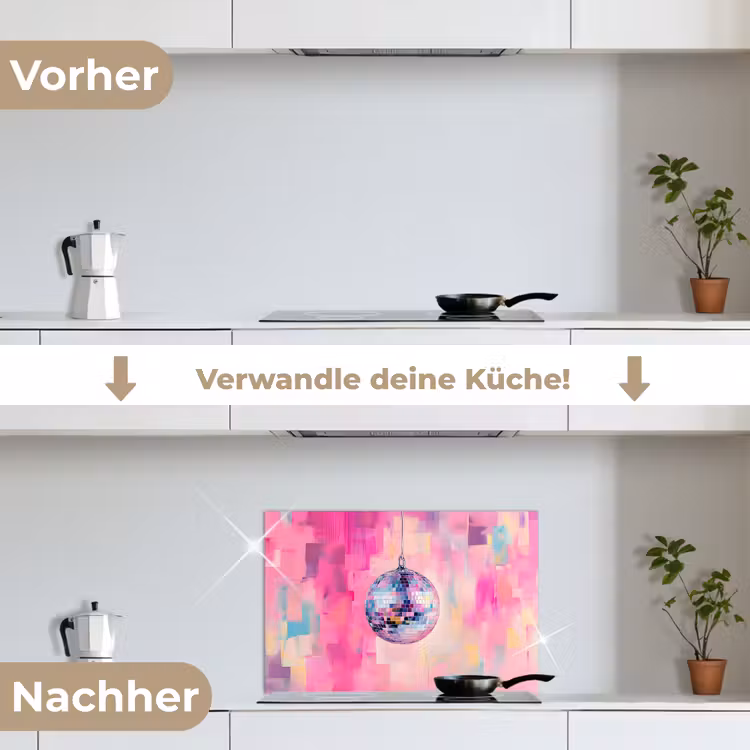 Spritzschutz Küche - Discoball - Rosa - Farbe — 7