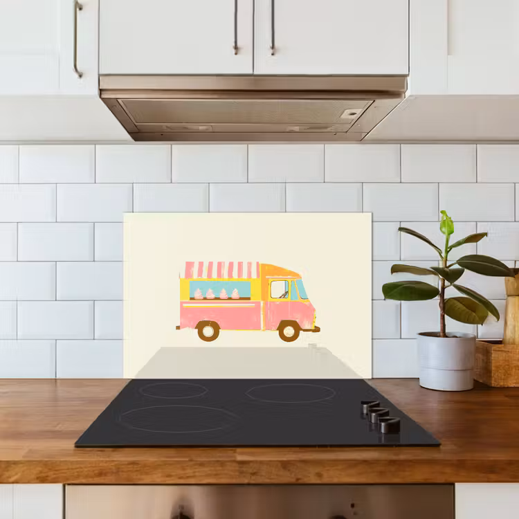 Kotflügel Aluminium - Eiscreme-Wagen - Retro - Softeis - Rosa — 4