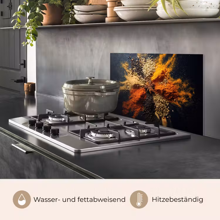 Spritzschutz Küche - Gewürze - Explosion - Orange — 3