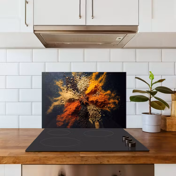 Spritzschutz Küche - Gewürze - Explosion - Orange — 4