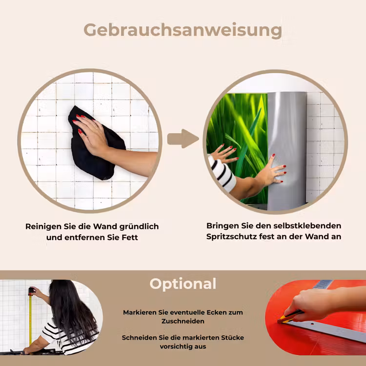 Spritzschutz Küche - Grashalme - Hell - Grün — 2