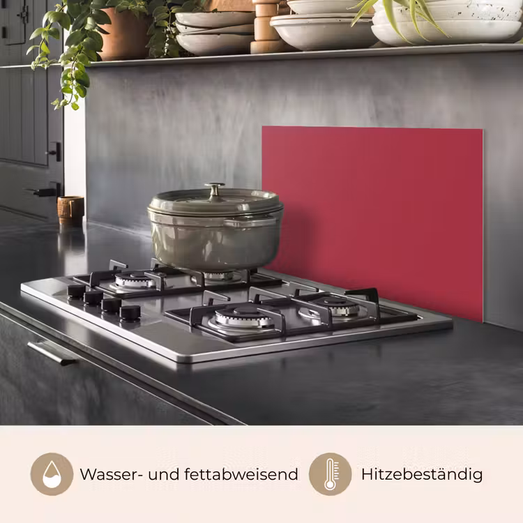 Rückwand der Küche - Rot - Einfarbig — 3