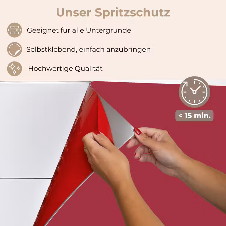 Rückwand der Küche - Rot - Einfarbig — 5