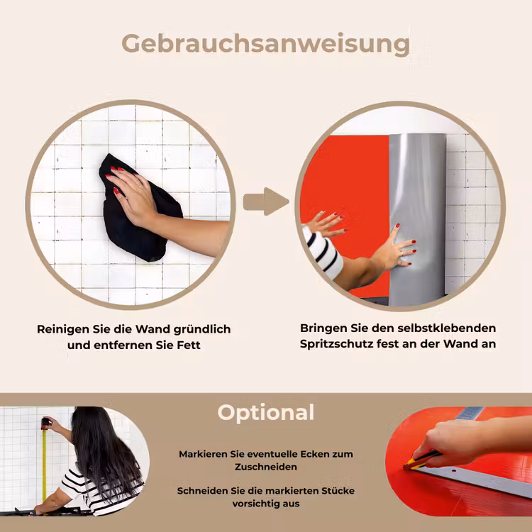 Rückwand der Küche - Rot - Farbe - Einfarbig — 2